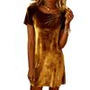 Women's  Velvet Dress Vintage Long Sleeve Casual Dress