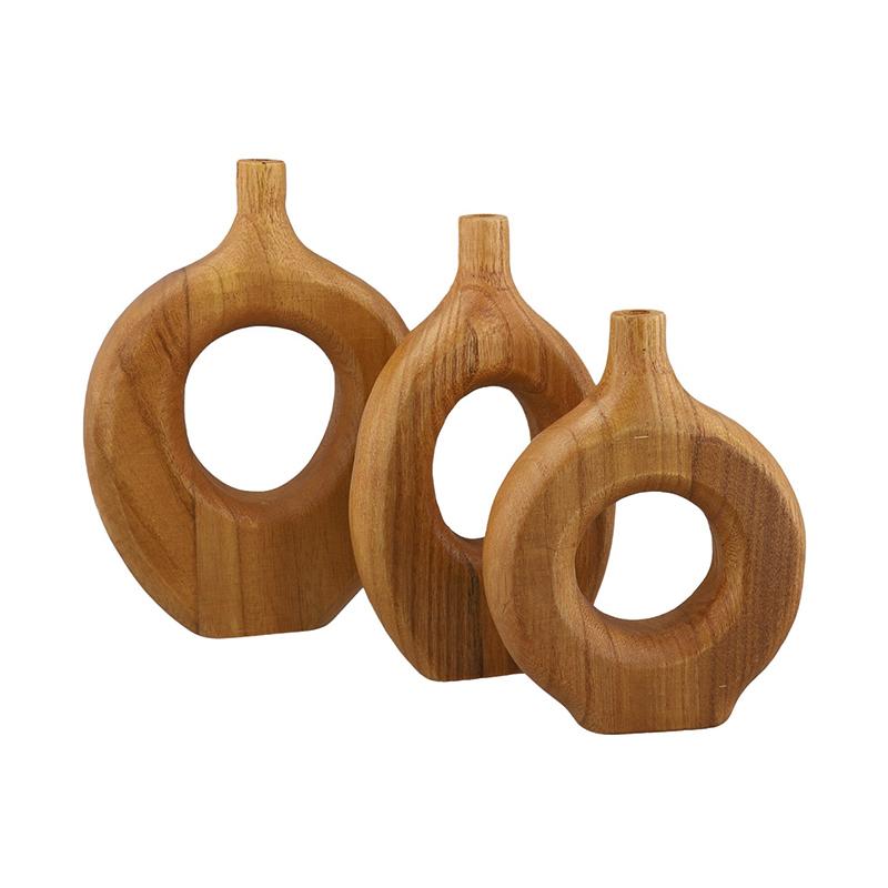 1 STÜCK/3 STÜCK Zen Vase Ästhetische Raumdeko Blumenvase Rustikale Holzvase Ornament Heimtischdeko