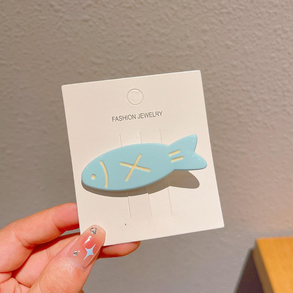 Sweet Cute Candy Color Fish Hair Side Clips Female Broken Hair Duckbill Clip Children Do Not Hurt The Side Forehead Bangs Clip