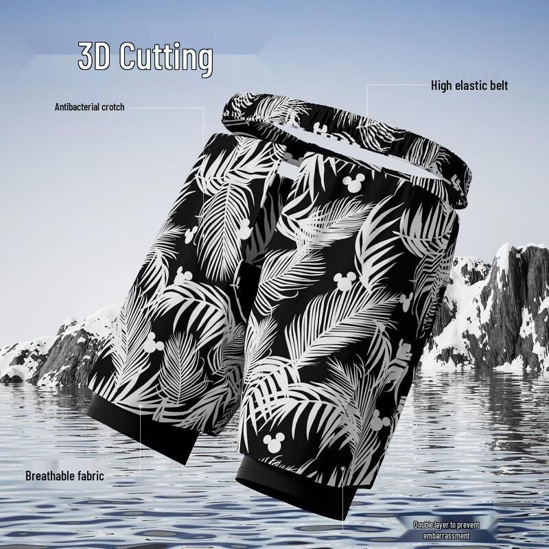Disney Men's Holiday Mickey Printed Swim Trunks