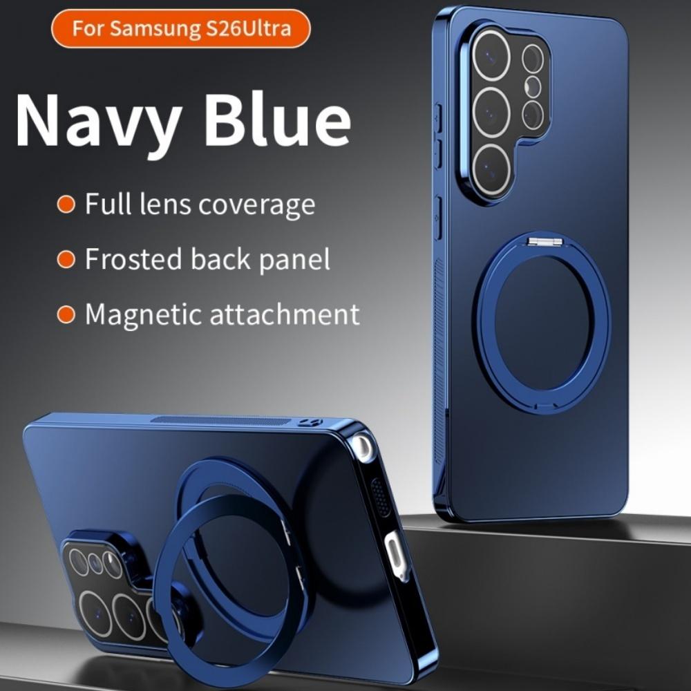 Thin Metallic Paint 360° Rotating Magnetic Ring Holder Case For Samsung S26 S25 S24 Ultra Plus S25FE Plating For Magsafe Cover