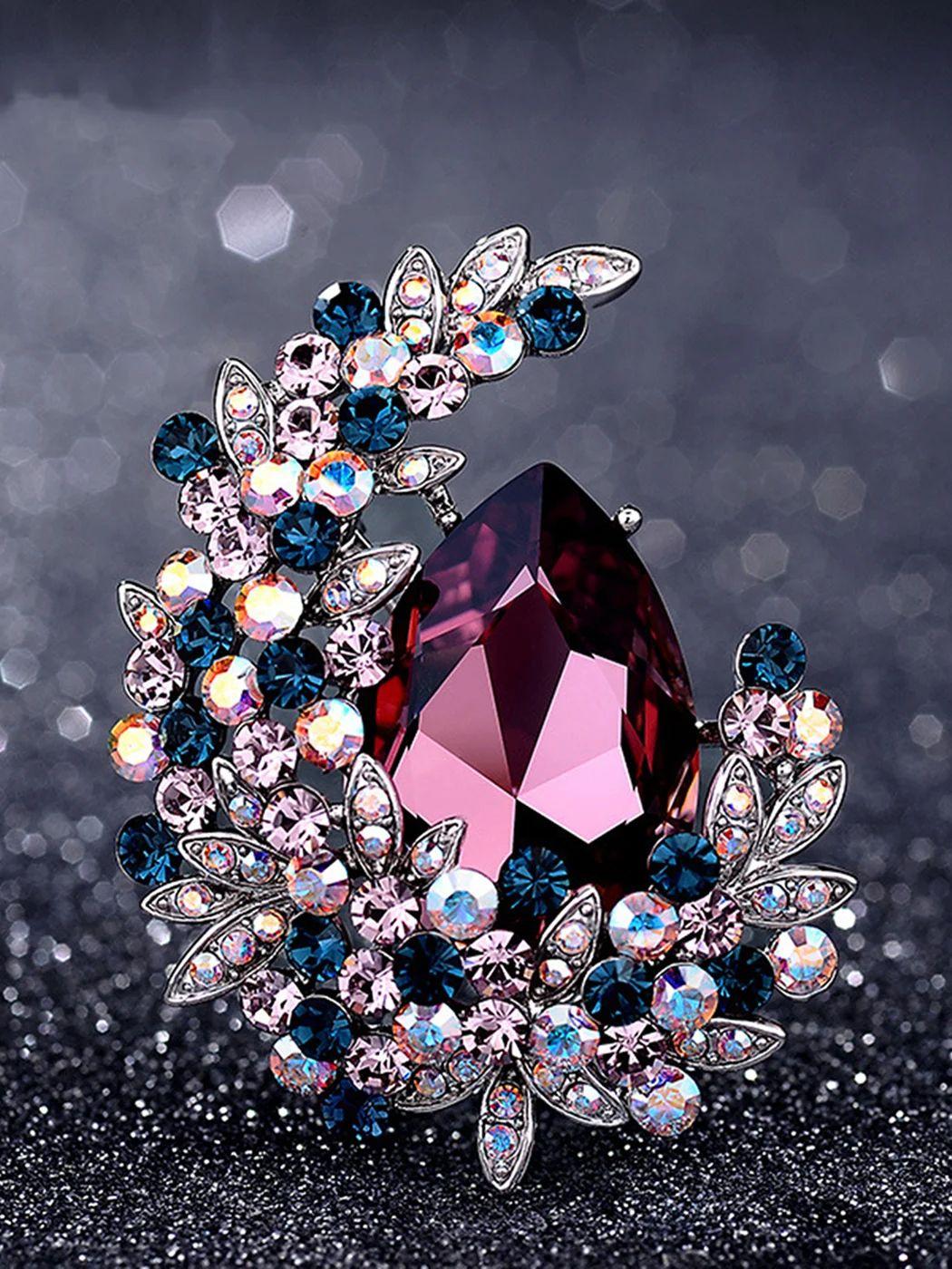 

1PC unisex trendy temperament, flower basket, Zircon brooch, fashionable outfit, date, banquet, party, holiday gift