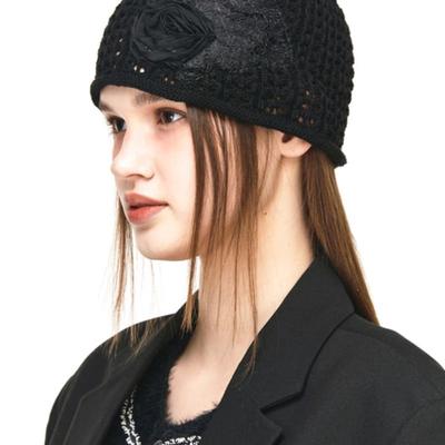 The GREATEST Mesh Flower Beani Black