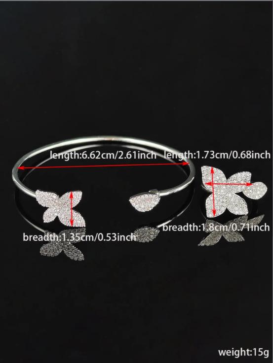 Adjustable Butterfly Bracelet-Ring for Women