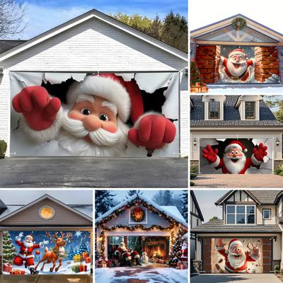 Tela de Fondo Navideño 480x210cm Fondo Grande para Fiesta Navideña para Decoración de Pared Fácil Instalación Atrezzo para Fotomatón