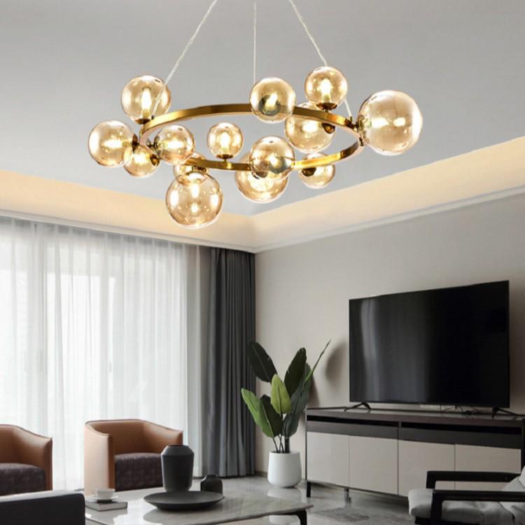 Nordic Modern Minimalist Magic Bean Art Glass Chandelier for Restaurant, Bedroom, or Showroom