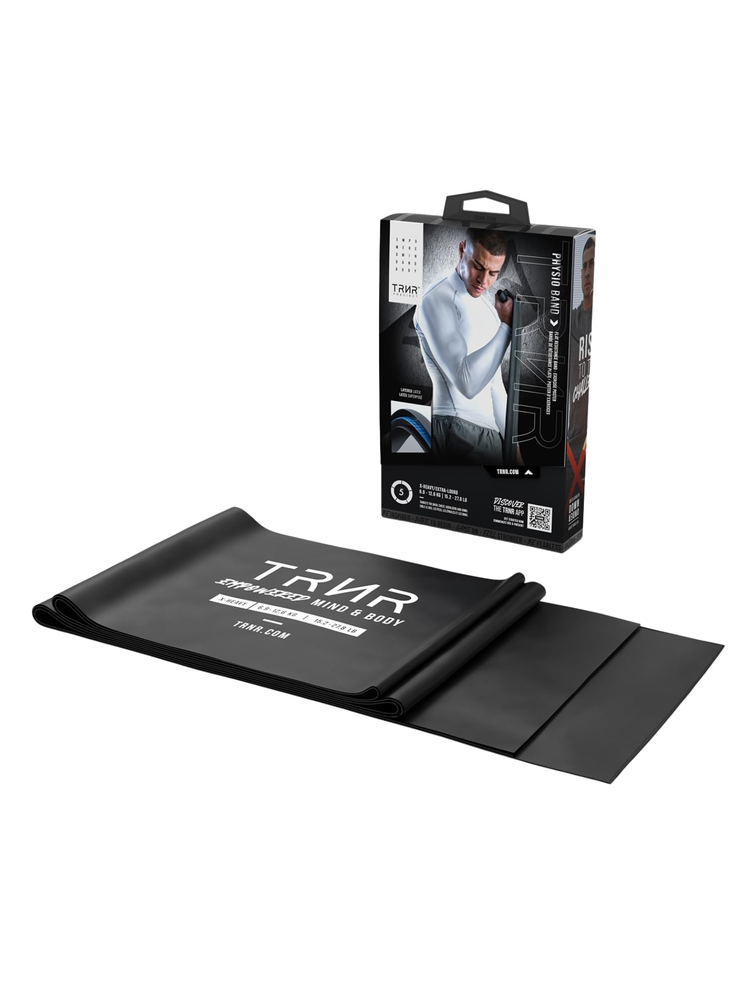 

[TRNR] Trainer Training Bands, Exercise Bands, Natural Rubber, Muscle Training, Fitness, Diet, Long Back and Abdominal Strength / X-HEAVY, Black