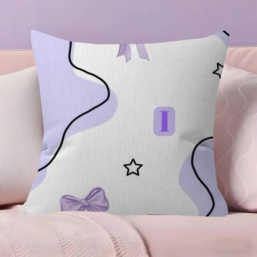 BEAUTY Purple Bow  Personalized Pillow Dust Cover Bedroom Kids Party Decoration Pillowcase Birthday Children Gift