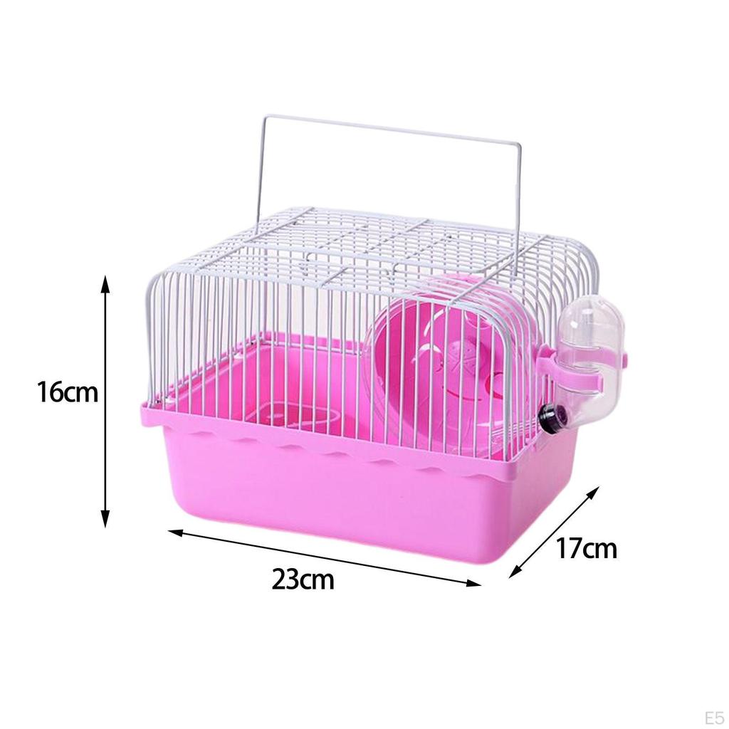 Hamster Cage Small Dish Supplies Feeding with water Bottle Accessories Toys Carry Case