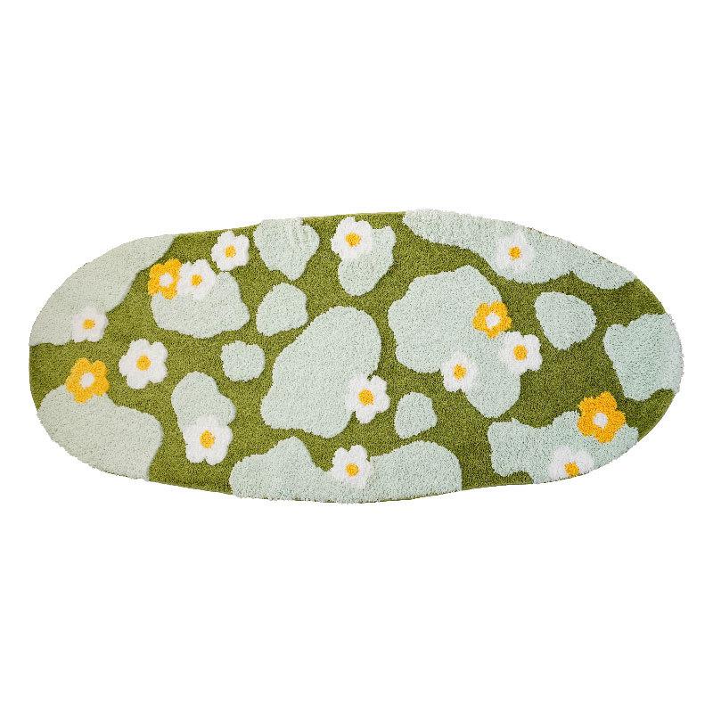 Garden Moss Hand Tufted Area Rug, Bedroom Bedside Rugs, Flocked Art Deco Carpet, Thickened Microfiber Floor Mat, Super Soft