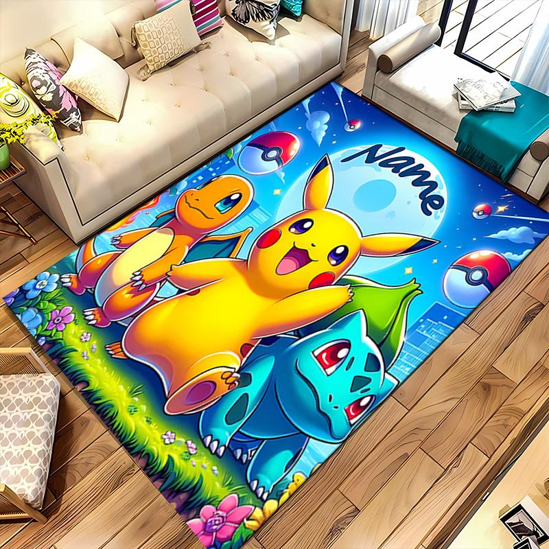 Custom personalization Pokémon Pikachu Area Rug - Perfect For Kitchen, Bathroom,Laundry Room Decor Large Size Available,Gift All Seasons