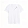 Summer Solid Color V-Neck Slim-Fit T-Shirt for Women, New Slim-Fit Round-Neck Short-Sleeve Top
