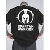 European Size Spartan Warrior Summer Outdoor Sports and Casual Large-size Short-sleeved T-shirts, Men's Trendy Fashion Prints, Loose Base Shirts