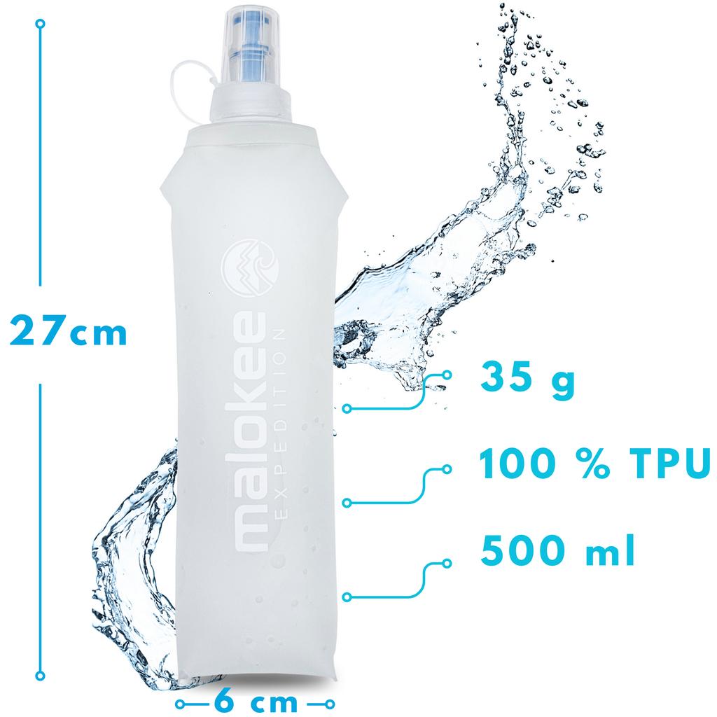 Soft Flask 500 Soft Water Bottle for Running Trekking Cycling