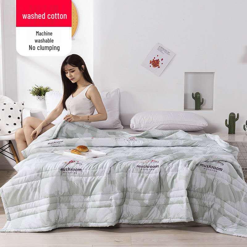 Washable Cotton Summer Quilt for Air Conditioning - Cool, Breathable, Thin Quilt for Kids and Adults