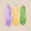 1 Pair Housework Gloves Elastic Textured Cuffs Prevent Water Backflow Cleaning Gloves Grease Removing Gloves