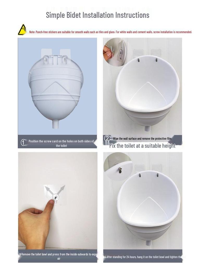Wall-Mounted Children's Plastic Urinal - Simple Flushless Design