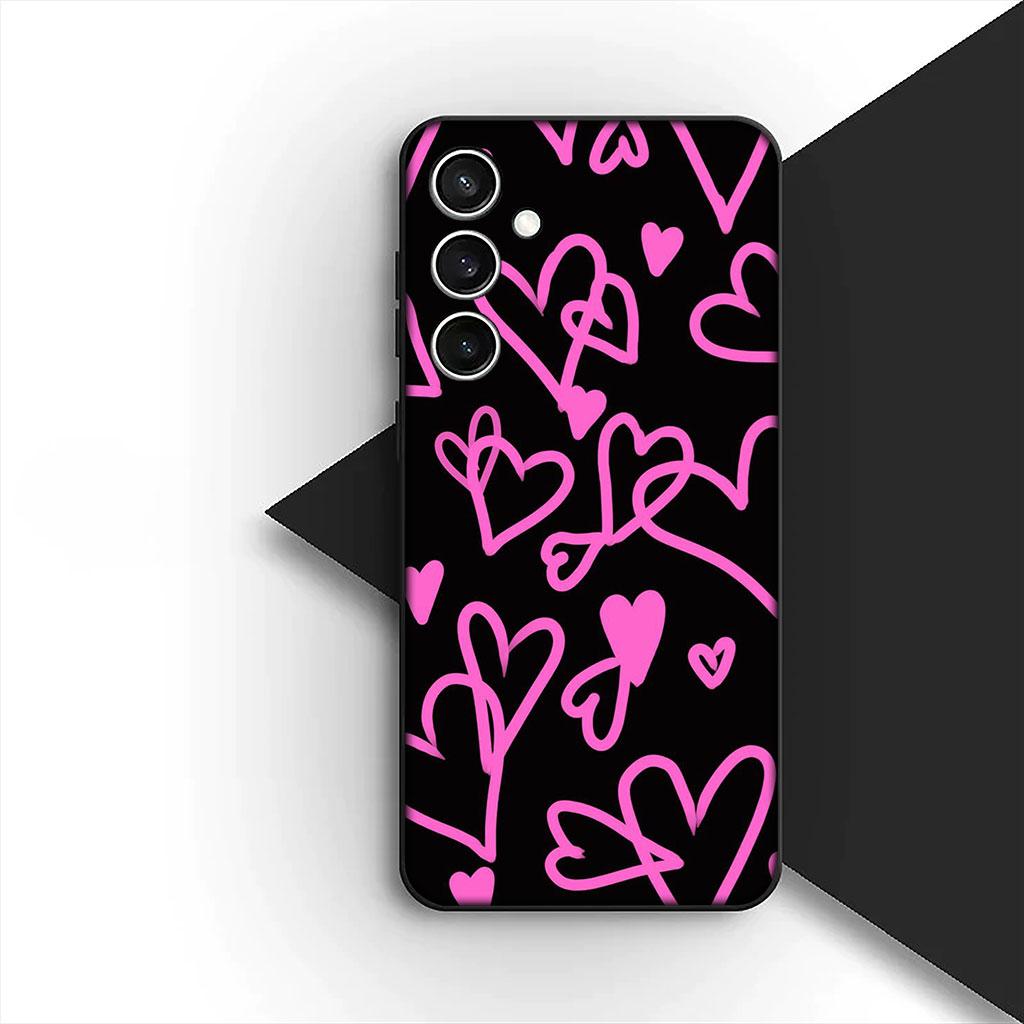 Phone Cover for Xiaomi Redmi Note 14 13 Pro Plus ProPlus 14C 13c Pro+ 5G Soft Silicone Case Star Dark Red Heart Love