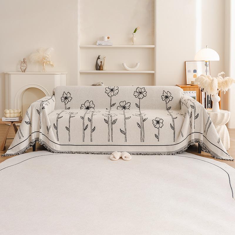 

Универсальная подушка для дивана Four Seasons, новинка 2024, универсальный чехол для дивана из синели, полотенце, полностью покрытый чехол, подушка против царапин 180*130cm чёрный