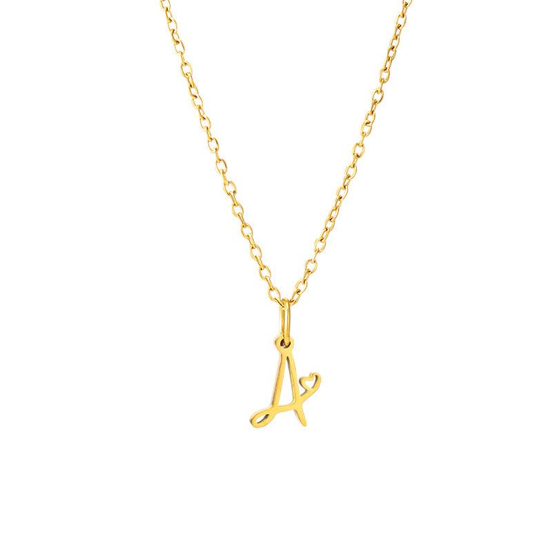 Elegant Titanium Steel Letter Necklace for Women - 2026 Clavicle Chain English Letter Pendant Jewelry