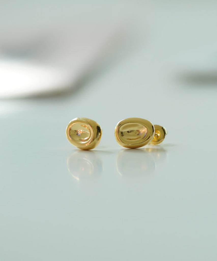 Alleun Silver 925 Pebble Bold Daily Earrings
