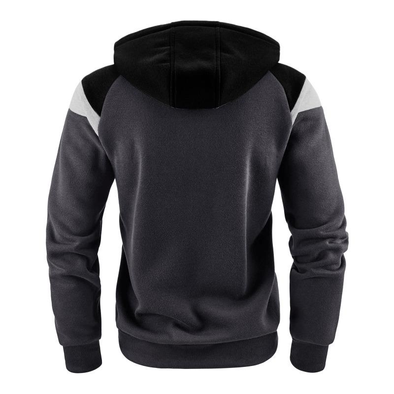 Herren S Color Block Kapuzenpullover mit Reißverschluss Lässiger Langarm