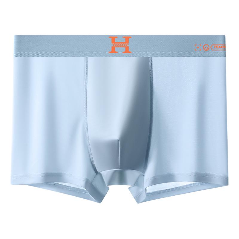 Ice Silk Men's Boxer Shorts - Ultra-thin, Comfortable, Magnet Crotch Briefs, Four-Corner Design