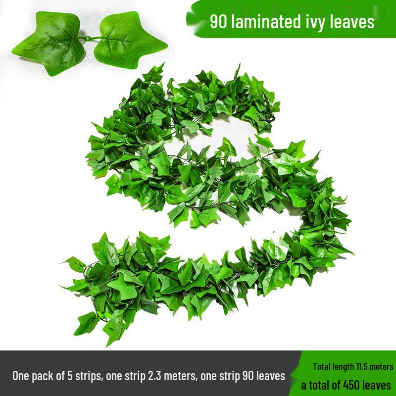Efeutute Weinblätter Künstliche Deckenranke mit Rattan und Grünem Laub