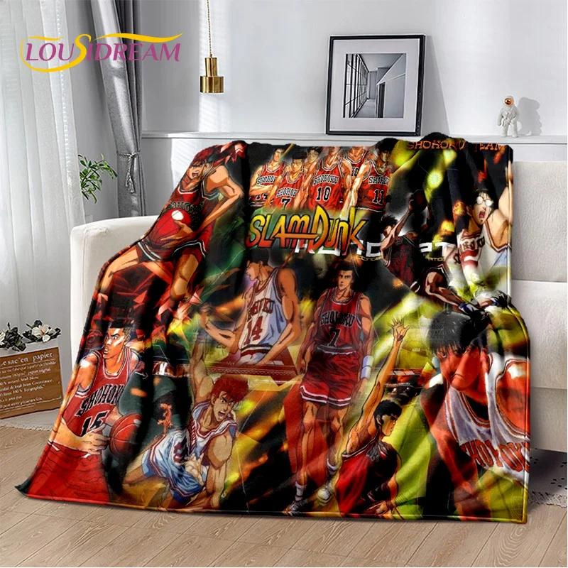 2026 New Cartoon Slam Dunk Anime Basketball Soft Blanket,Soft Throw Blanket for Home Bedroom Bed Sofa Picnic Travel Child Gift