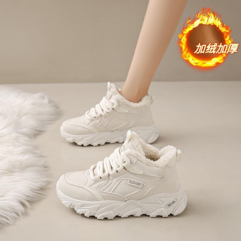 Fashion thick-soled velvet dad shoes for women 2 new winter thickened warm leisure sports