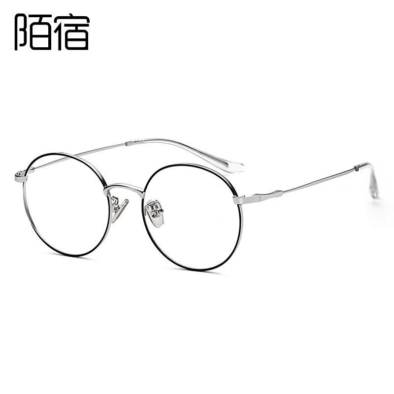 ZENOTTIC Alloy Anti-blue light Computer Glasses Frames Women Men Ultralight Vintage Round Myopia Optical Prescription Eyeglasses