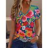 Casual Flower Print Women's Top Casual Loose Short Sleeve Comfortable T-Shirts Women’s
