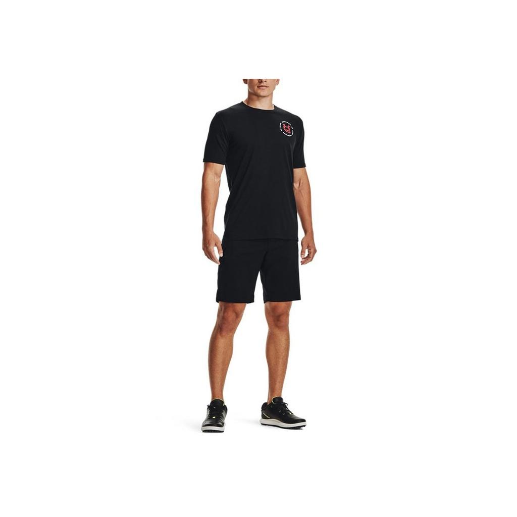 Under Armour Decode The Game American Vintage Pattern Printed Sports Short Sleeve T-Shirt Men Tops Black 1367868-001