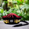 Ancient Chinese Mandarin Hat with Pigtail Halloween Costume Accessories for Men Women Halloween Party Outfit Accessory