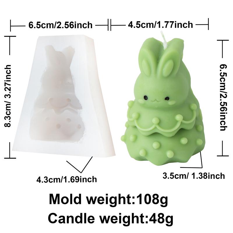 

3D Easter Bunny Silicone Candle Mold DIY Rabbit Shape Mousse Cake Dessert Decoration Mold Animal Painting Plaster Doll Gifts