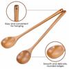 Wooden Long Handle High Heat Resistant Spoons, Long Spoons, Cooking Spoons, Stirring Spoons, Cookware, Korean Tableware, Kitchen Utensils, Set of 2