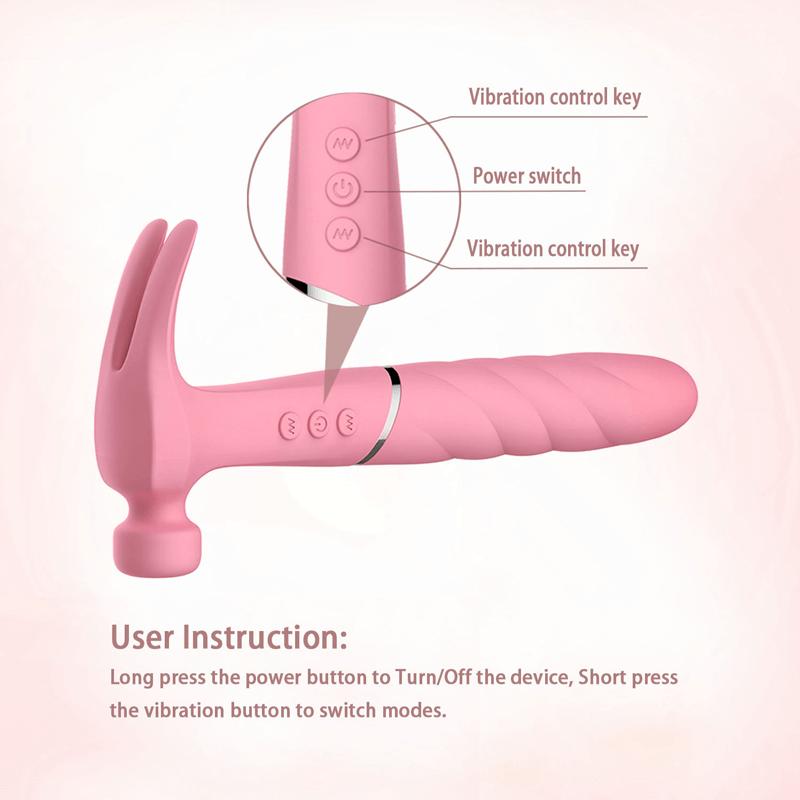 Novelty Double Ended Hammer Rechargeable Triple  Female Sex Toy G Spot S