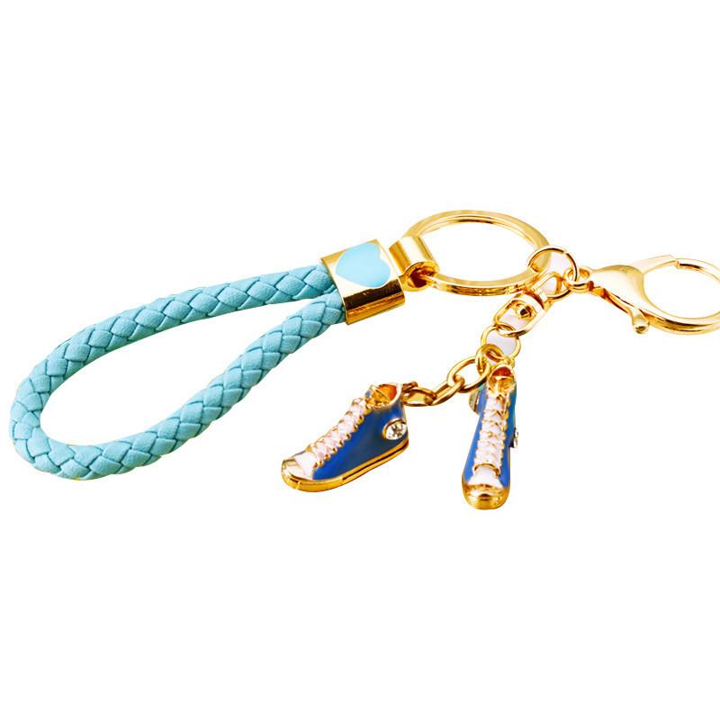 Fashionable Mini High Top Shoes Key Ring Stunning Rhinestone Decoration For Keys