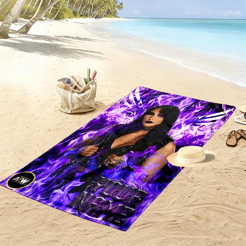 Name Custom Rhea Ripley Print Beach Towel, Large Soft Quick Dry Towel for Beach Camping Swimming