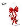 Christmas Theme Glass Film Static Sticker, Bow Pattern Print, Removable Non Adhesive Window Electrostatic PVC for Home And Store Doors Reusable Decals