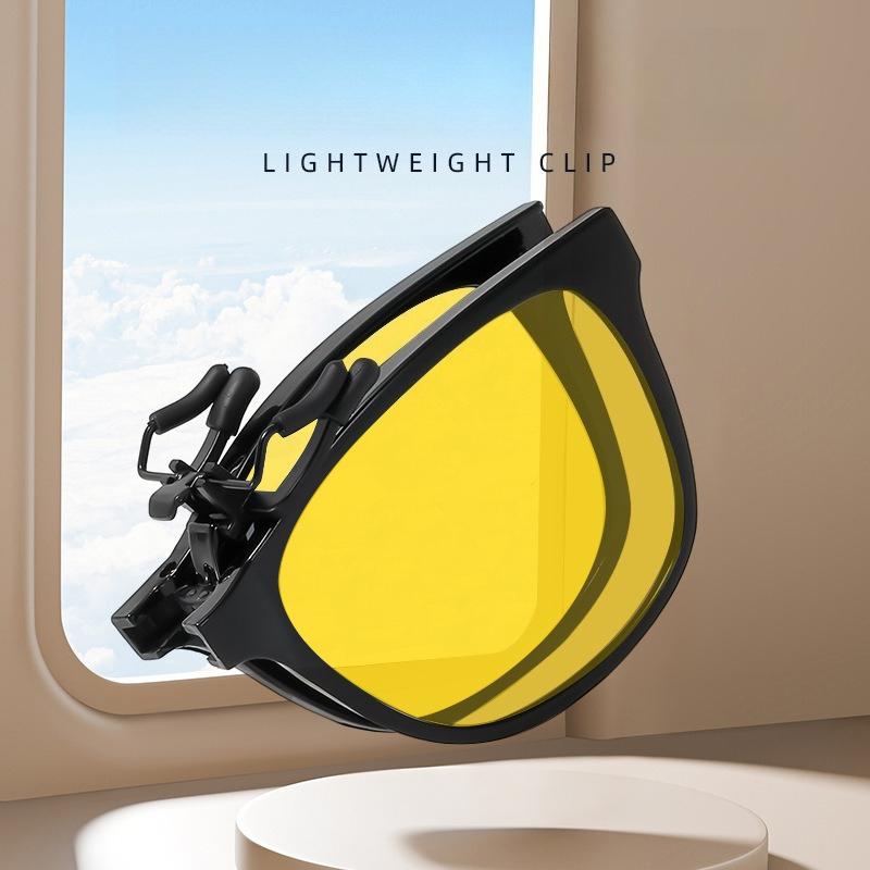 Portable Blue Light Blocking Glasses Night Vision Clip Outdoor UV400 Protective Eyewear for Gaming Computer Driving Eyeglasses