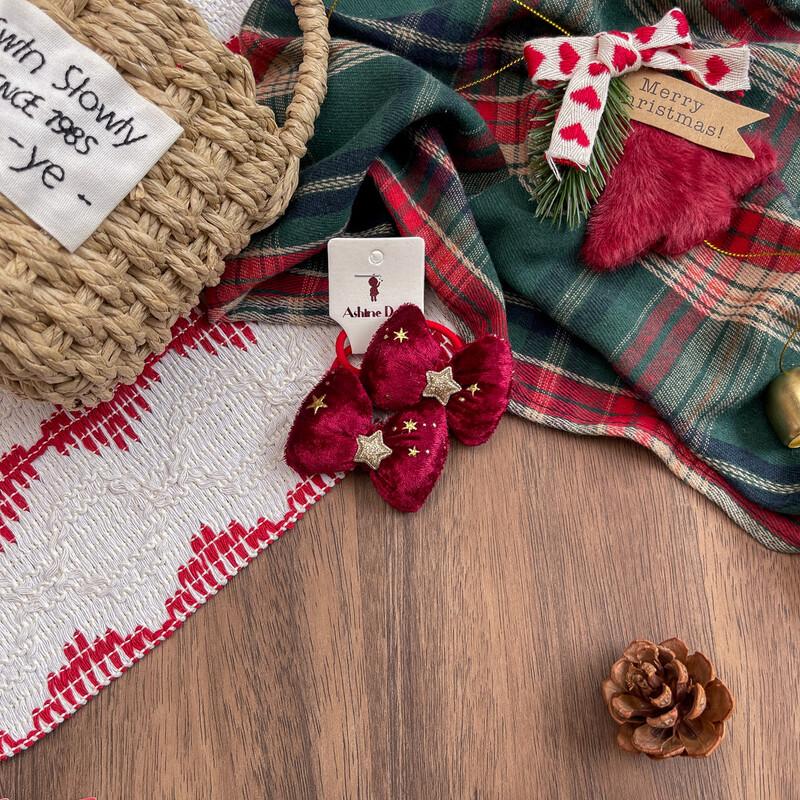 

KAPABEAR Christmas Velvet Bow Hair Accessories for Kids Mixed Colors