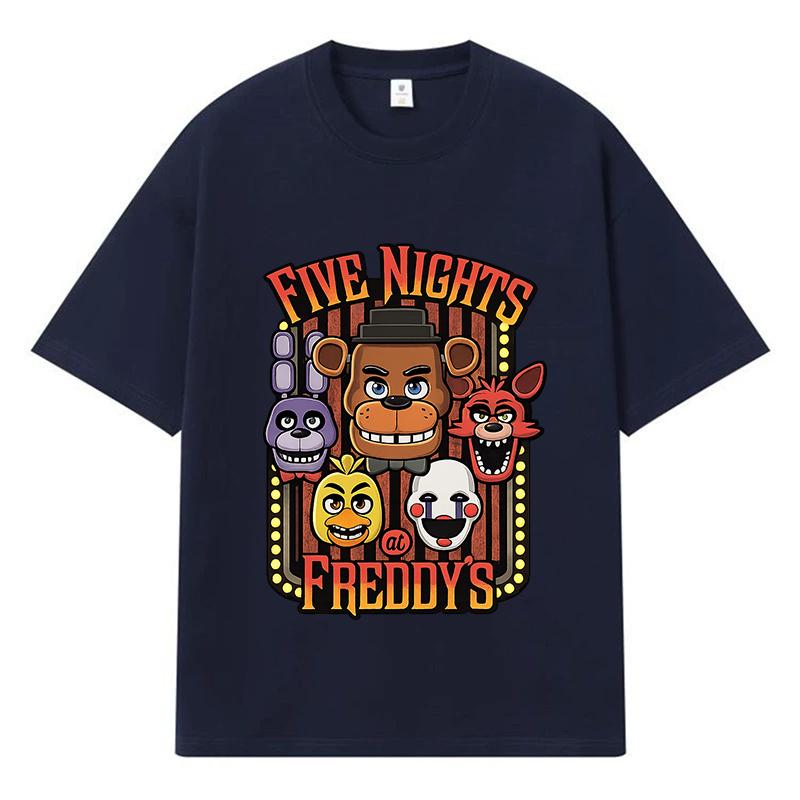 

2026 Five Nights at Freddy s Printed Graphic Y2k Harajuku Streetwear 100% Cotton T Shirt Casual Oversized Summer Men T-shirt M