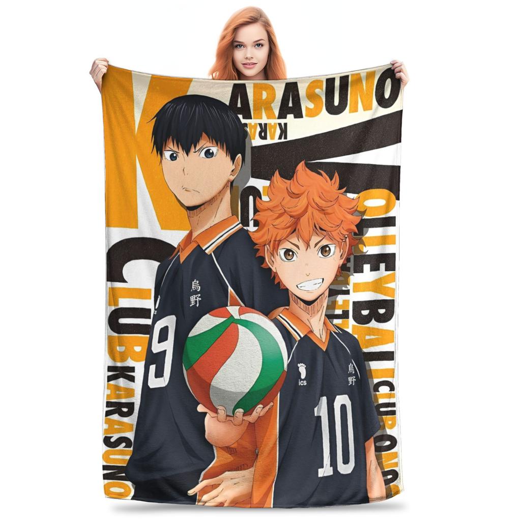 Hinata Shoyo Haikyuu  Knitted Blankets  Fleece Throw Blanket Summer Air Conditioning Printed Soft Warm Bedspreads,