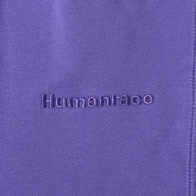adidas Originals Trefoil X Pharrell Williams Co-Branded Solid Cotton Velvet Ribbed Elastic Sports Joggers Unisex Bottoms Purple HF9909