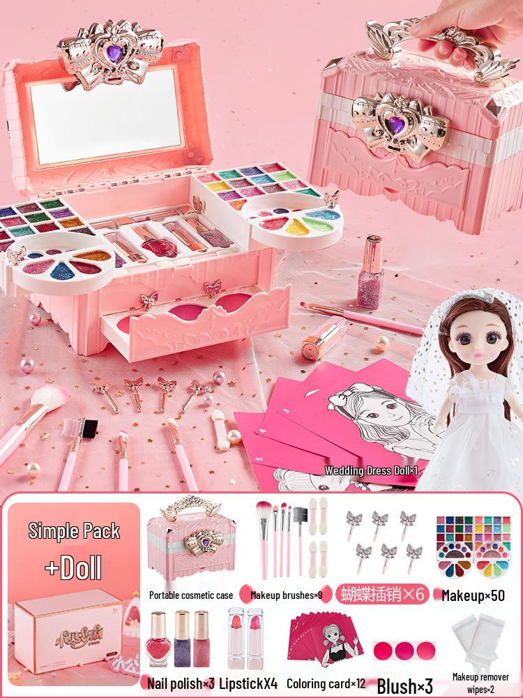 Children's Makeup Toy Set: Pretend Play Dressing Table with Lipstick & Nail Art