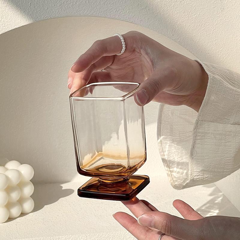 Glass cup for home use, high-end appearance, niche design, whiskey cup, beverage, cocktail cup