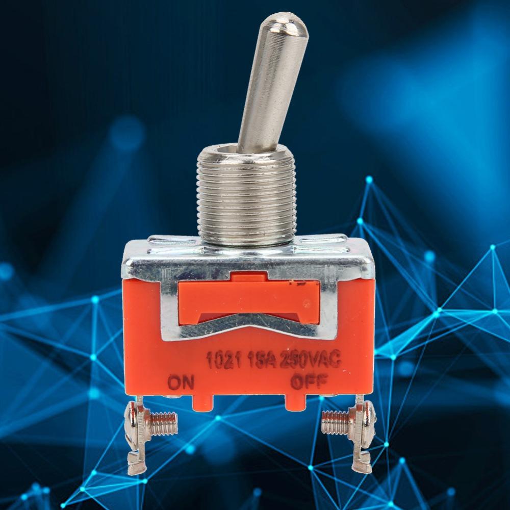 10PCS Terminal Switch E-TEN1021 Mini Toggle Switch 2 Position 2 Pin 12mm Rocker Switch Orange SPST ON-Off Toggle Industrial