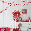 Glitter Heart Shaped Picks Foam Hearts Floral Sparkly Stick For Valentine's Day Wedding Party Decorations Home Vase Supplies