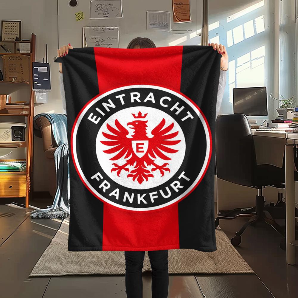 1pc Eintracht Frankfurt Print Flannel Blanket, High quality Comfortable for All Seasons, Home Decor, Warmth and Comfort, Perfect for Christmas Gifts37